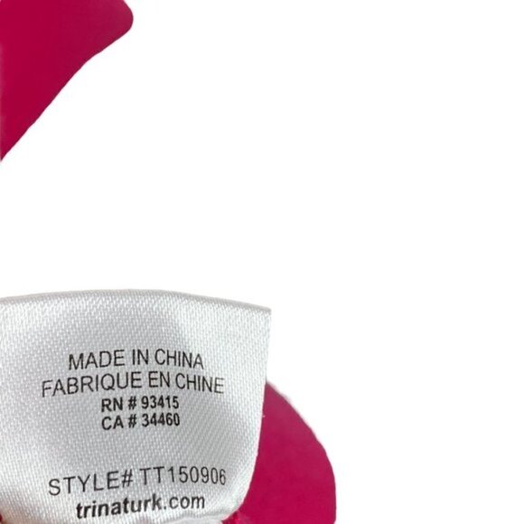 Trina Turk Women's Fuschia Pink Ribbed V Neck Fit Flare Sweater Dress US M - Picture 6 of 9